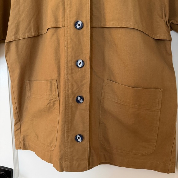 Vintage Trench style Cotton Chore Jacket Women Size Med: boho, heritage, utility - Picture 2 of 10